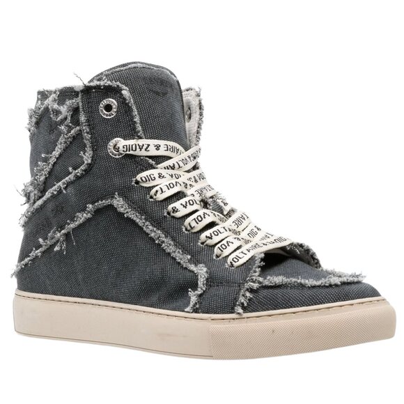 Zadig & Voltaire High Flash Canvas Noir Sneakers New in Box - Picture 1 of 11